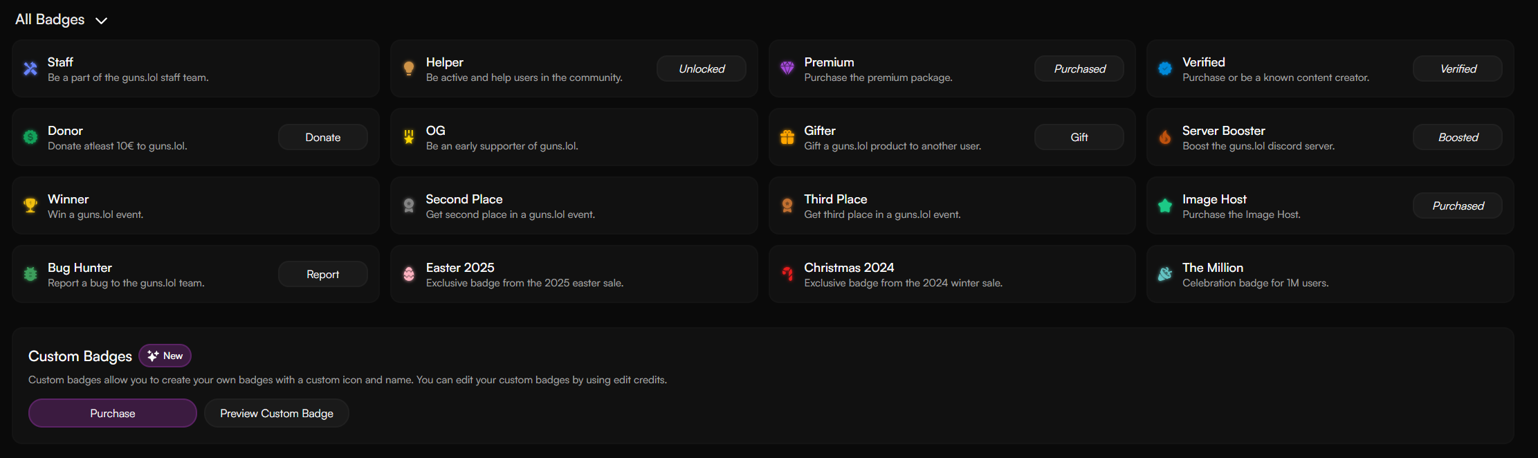 All Badges