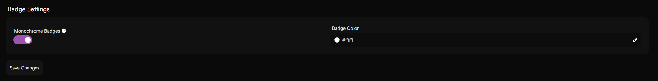 Badge Settings