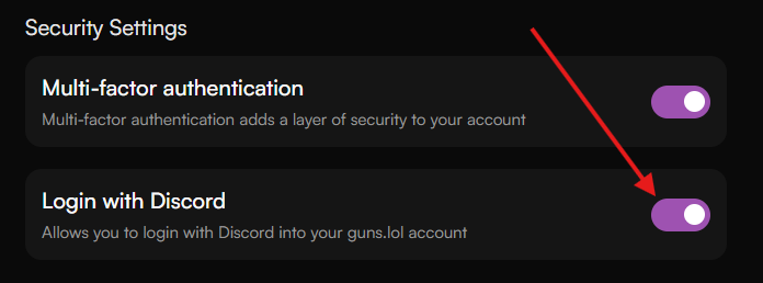 Enable Discord Login