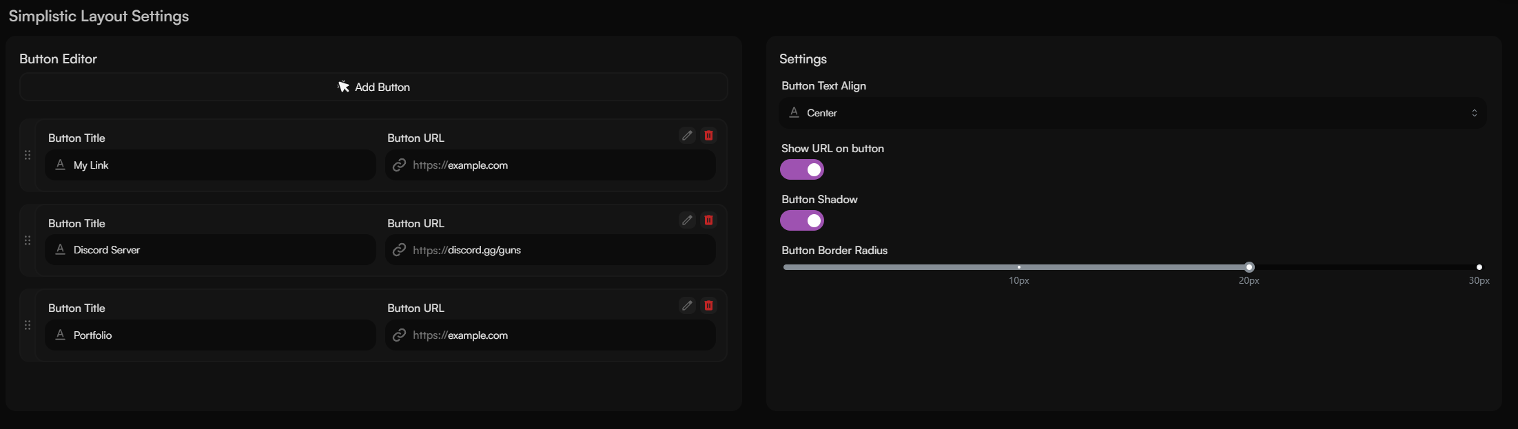 Simplistic Layout